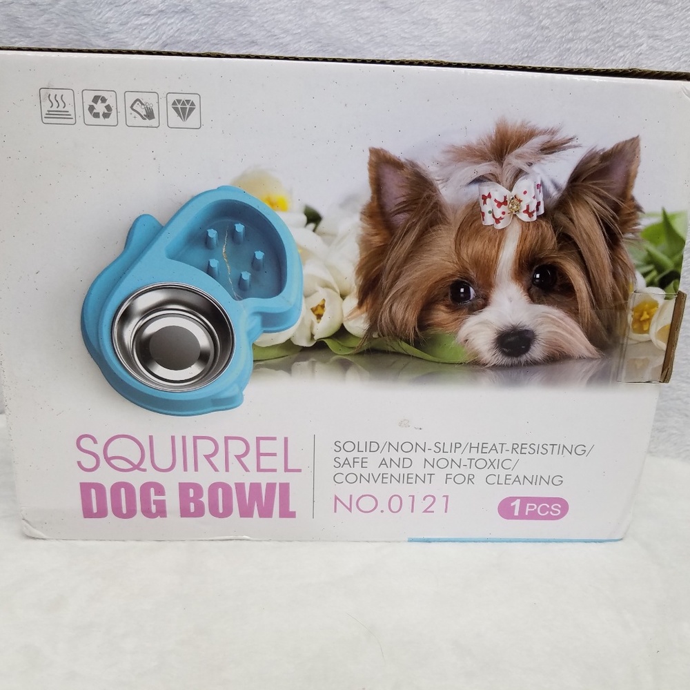 Slow Feed Dog Pet Bowl Squirrel Interactive Pink